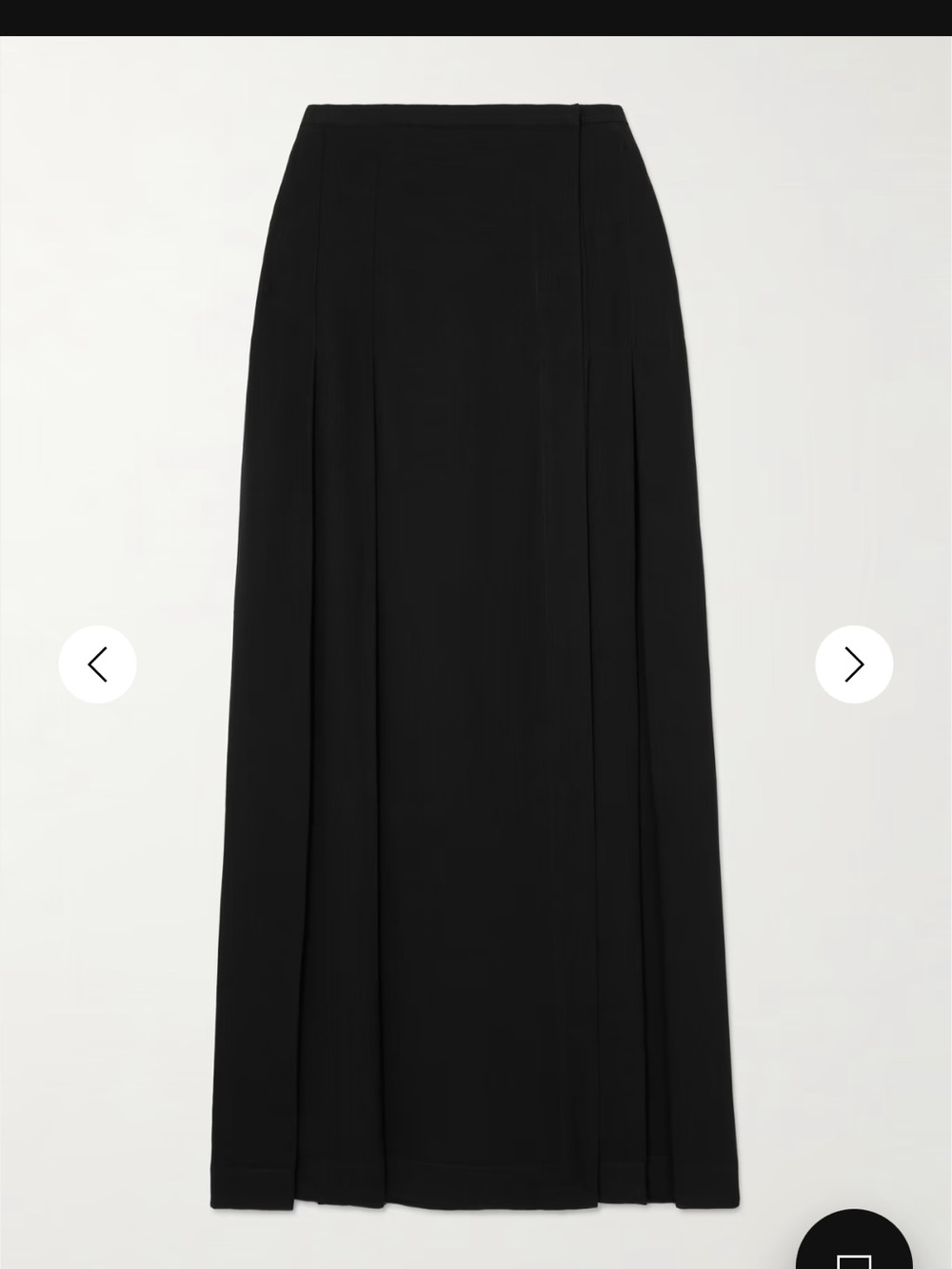 Toteme Black Crepe Pleat Wrap Maxi Skirt SZ 2 EU 34